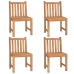 Juego de comedor para jardín 5 piezas madera maciza de teca