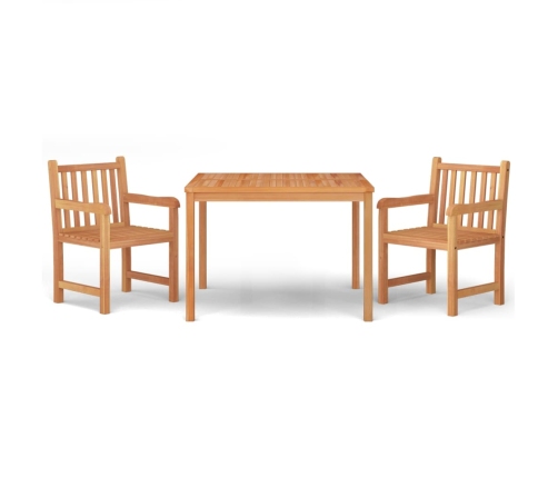 Juego de comedor para jardín 3 pzas madera maciza de teca