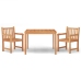 Juego de comedor para jardín 3 pzas madera maciza de teca