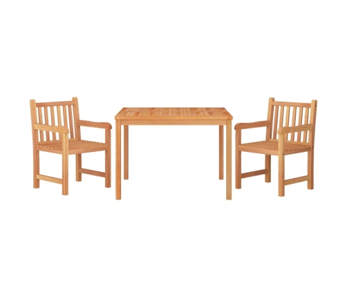 Juego de comedor para jardín 3 pzas madera maciza de teca