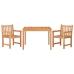 Juego de comedor para jardín 3 pzas madera maciza de teca