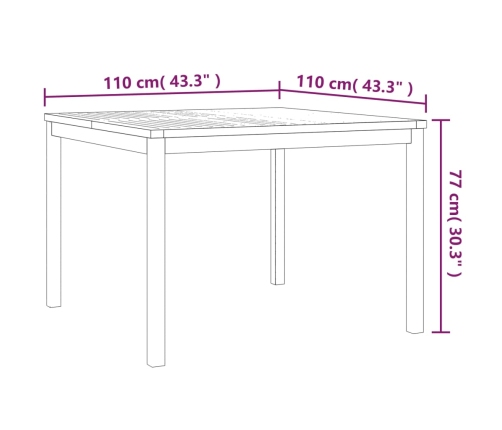 Juego de comedor para jardín 3 pzas madera maciza de teca