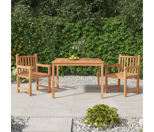 Juego de comedor para jardín 3 pzas madera maciza de teca