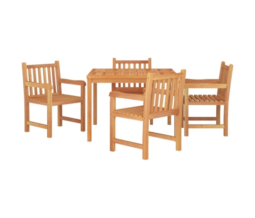 Juego de comedor para jardín 5 piezas madera maciza de teca