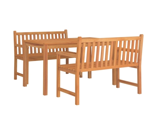 Juego de comedor para jardín 3 pzas madera maciza de teca
