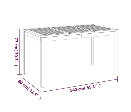 Juego de comedor para jardín 3 pzas madera maciza de teca