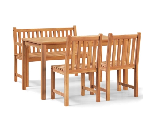 Juego de comedor para jardín 4 piezas madera maciza de teca