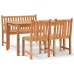 Juego de comedor para jardín 4 piezas madera maciza de teca