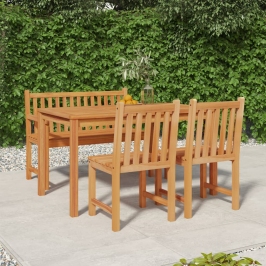 Juego de comedor para jardín 4 piezas madera maciza de teca