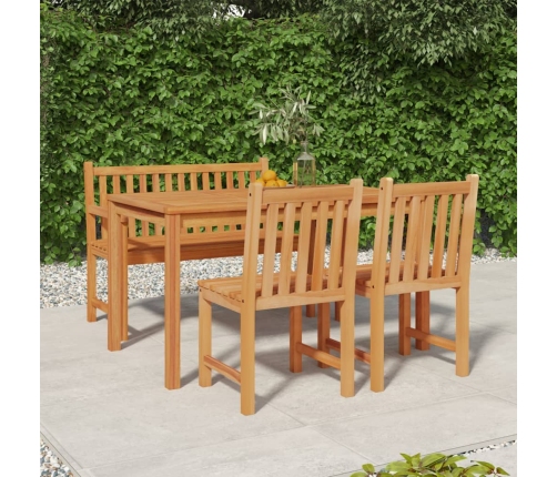 Juego de comedor para jardín 4 piezas madera maciza de teca