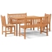 Juego de comedor para jardín 5 piezas madera maciza de teca