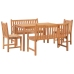 Juego de comedor para jardín 5 piezas madera maciza de teca
