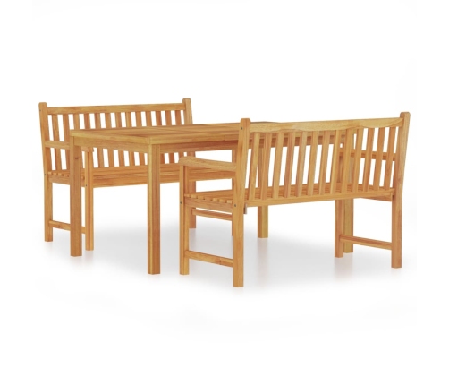 Juego de comedor para jardín 3 pzas madera maciza de teca