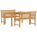 Juego de comedor para jardín 3 pzas madera maciza de teca