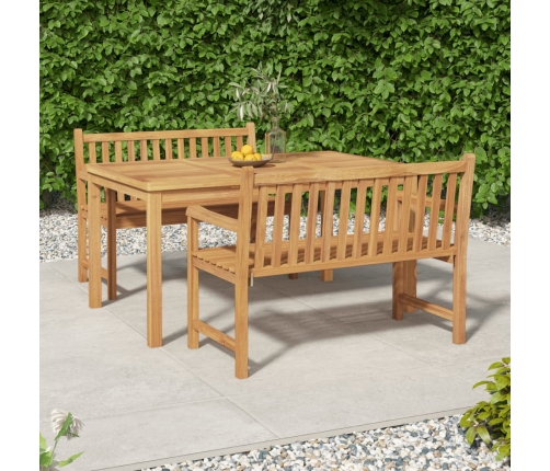 Juego de comedor para jardín 3 pzas madera maciza de teca