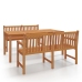 Juego de comedor para jardín 3 pzas madera maciza de teca