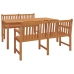 Juego de comedor para jardín 3 pzas madera maciza de teca