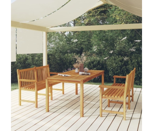 Juego de comedor para jardín 3 pzas madera maciza de teca