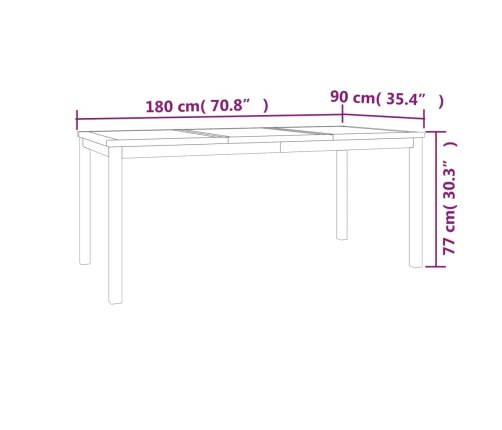 Juego de comedor para jardín 5 piezas madera maciza de teca