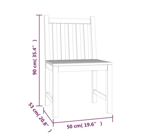 Juego de comedor para jardín 5 piezas madera maciza de teca