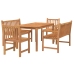 Juego de comedor para jardín 5 piezas madera maciza de teca