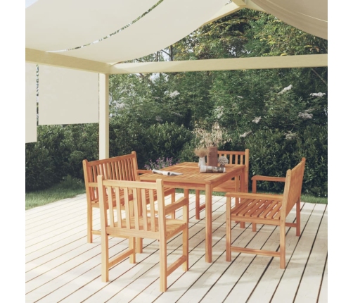 Juego de comedor para jardín 5 piezas madera maciza de teca