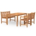 Juego de comedor para jardín 4 piezas madera maciza de teca