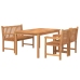 Juego de comedor para jardín 4 piezas madera maciza de teca