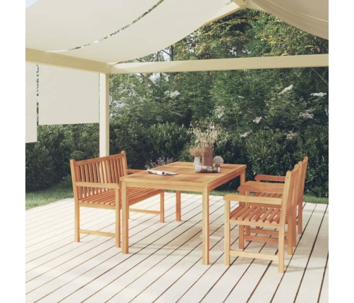 Juego de comedor para jardín 4 piezas madera maciza de teca