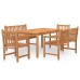 Juego de comedor para jardín 5 piezas madera maciza de teca