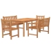 Juego de comedor para jardín 5 piezas madera maciza de teca