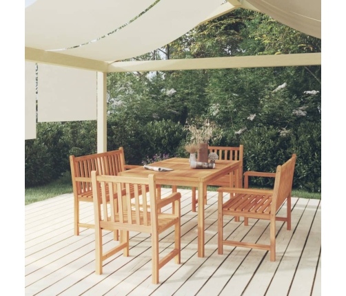 Juego de comedor para jardín 5 piezas madera maciza de teca