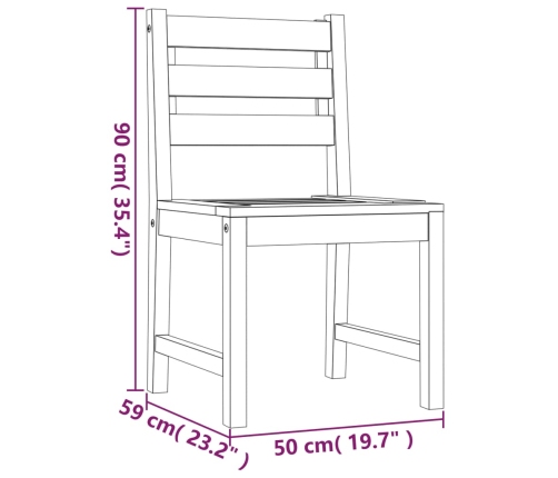 Sillas de jardín 6 unidades madera maciza de teca