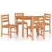 Juego de comedor para jardín 5 piezas madera maciza de teca