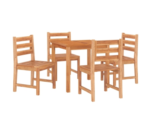 Juego de comedor para jardín 5 piezas madera maciza de teca