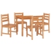 Juego de comedor para jardín 5 piezas madera maciza de teca