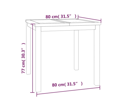Juego de comedor para jardín 5 piezas madera maciza de teca