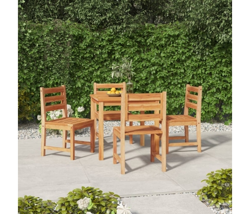 Juego de comedor para jardín 5 piezas madera maciza de teca