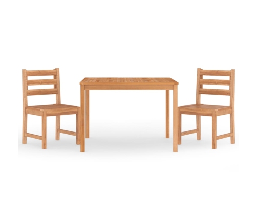 Juego de comedor para jardín 3 pzas madera maciza de teca