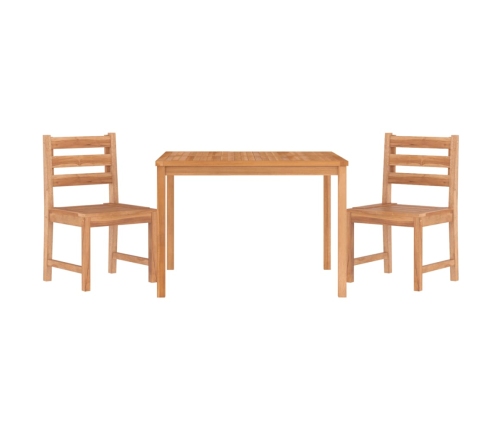 Juego de comedor para jardín 3 pzas madera maciza de teca