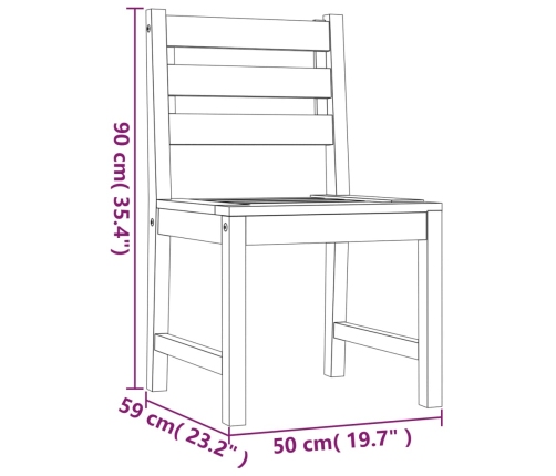 Juego de comedor para jardín 3 pzas madera maciza de teca