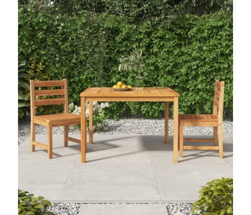 Juego de comedor para jardín 3 pzas madera maciza de teca