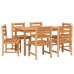 Juego de comedor de jardín 7 piezas madera maciza de teca