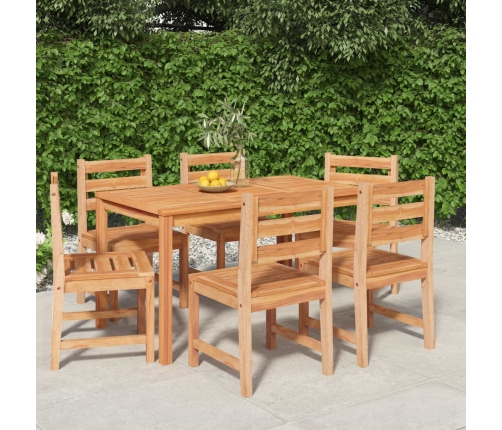 Juego de comedor de jardín 7 piezas madera maciza de teca