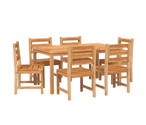 Juego de comedor de jardín 7 piezas madera maciza de teca