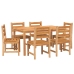 Juego de comedor de jardín 7 piezas madera maciza de teca