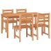 Juego de comedor para jardín 5 piezas madera maciza de teca