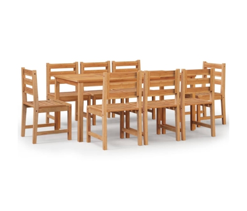 Juego de comedor para jardín 9 piezas madera maciza de teca