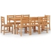Juego de comedor para jardín 9 piezas madera maciza de teca