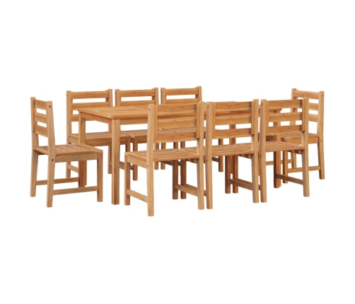 Juego de comedor para jardín 9 piezas madera maciza de teca
